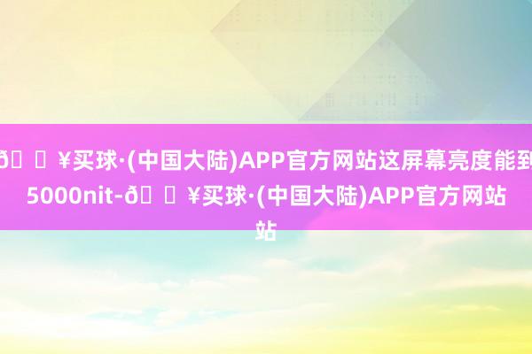 🔥买球·(中国大陆)APP官方网站这屏幕亮度能到5000nit-🔥买球·(中国大陆)APP官方网站